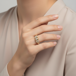 14K Yellow Gold Diamond Womens Ring - 0.80ct