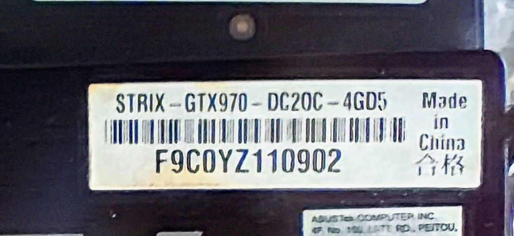 STRIX GTX970 GRAPHICS CARD 