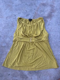 y2k BEBE yellow/green babydoll going out top