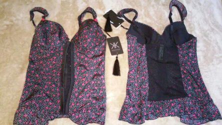 New silky long corset floral print