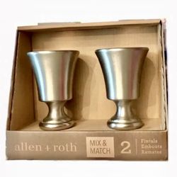 New CURTAIN ROD FINIALS Brushed NICKEL New in box