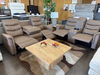 Reclining Sofa & Loveseat Set w/ Cup Holders