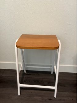 2 Wood & Metal Minimalist Stools