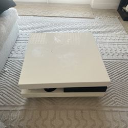  White Modern Coffee Table with Storage Drawer