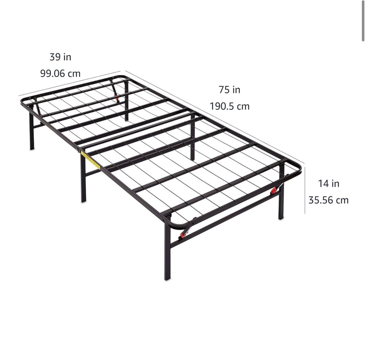Twin Folding Steel Metal Platform Bedframe Bed Frame