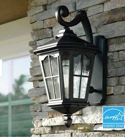 Black Outdoor LED Coach Light