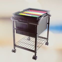 💎 Black Heavy-duty File Shuttle on Wheels