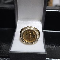 22k Liberty Coin Gold Ring