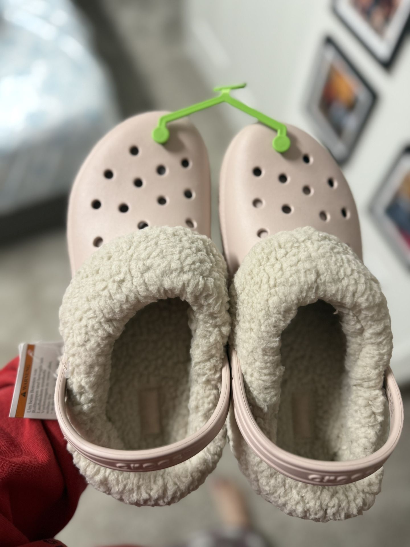 Pink Lined Crocs For Kids