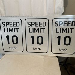 New 10 KM Speed Limit Sign 20 Inches By 48 Inches On Sheet Aluminum 