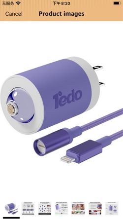 20W GaN Wall Charger, Foldable Plug Fast Charging for Tablet & Phones