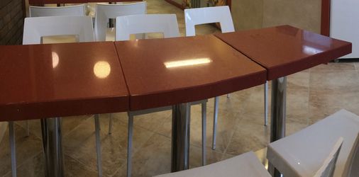 Red granite tables top