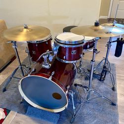 Gretsch Catalina Birch 22 12 14 PDP 14” FS birch Snare Zildjian A Hihat Cymbals Sabian XSR crash Tama Hihat & Pedal Pdp Throne $700 Cash In Upland 