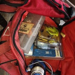 Bag Of Fishing Lures And 2 Reels One New 