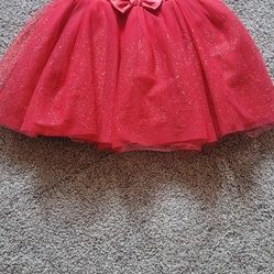 Dress Toddler 18M Red Formal Princess Dress Layer Bottom Bow At Center Glitter