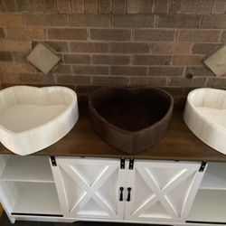 Wooden Heart Basket Home Decor 