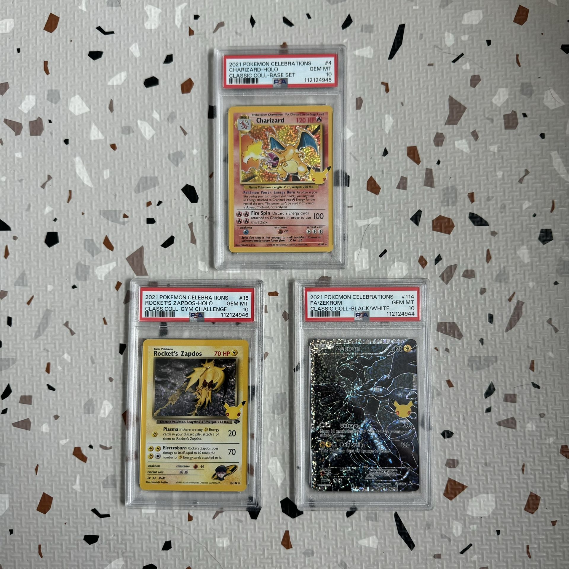 PSA 10 Pokemon Cards Charizard Zekrom Zapdos