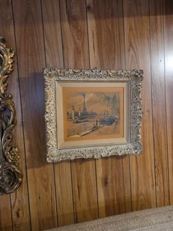 Matched pair of vintage Franz Herbelot hand-colored Paris lithographs