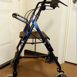Walker, Cruiser Nova DX Brand With Beautiful Thick Rubberized Tires For Indoor Outdoor Use Waterproof Seat Head Back Brace Locking Brakes Nice!