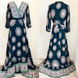 Indikah Boho Women’s Maxi Floral Wrap Dress 