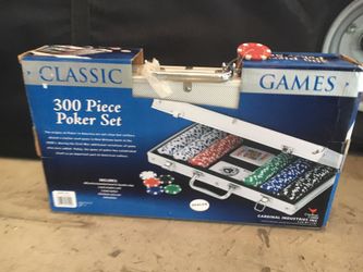 Poker table and poker chips. Brand new