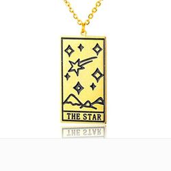 The Star 24k Gold Over Stainless Steel Pendant + 18" Chain