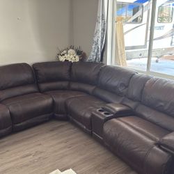 Leather Couch With Double Recliners $800 OBO