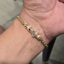 18K Gold-Filled Monaco CZ Rope Bracelet