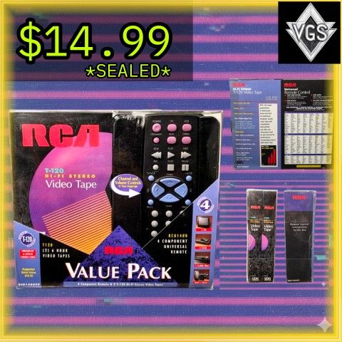 *SEALED* 1999 RCA Value Pack (2) T-120 Video Tapes and RCU440 Universal Remote