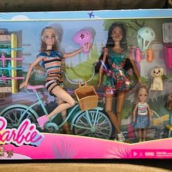 Brand New In Box Never Opened Retired Barbie Doll Playset Fun Doll (3 Dolls) Bicycle and accessories.. Retails for $100- Asking $60 OBO
