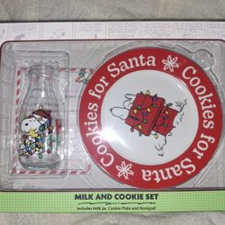 Peanuts Milk And Cookies Christmas Set