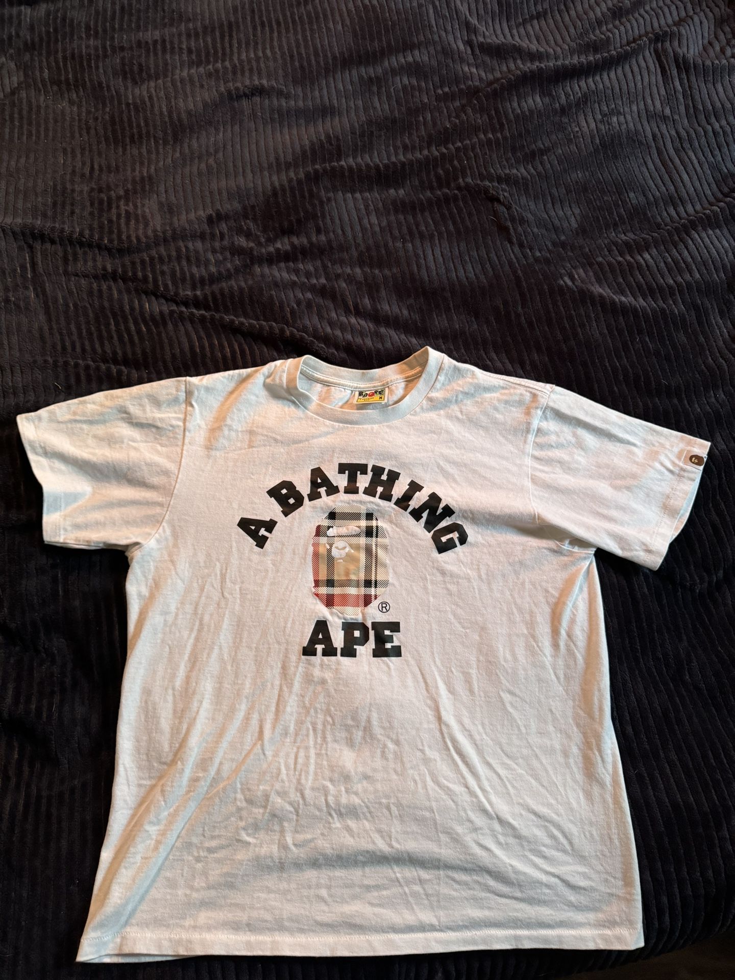 Bape check college tee