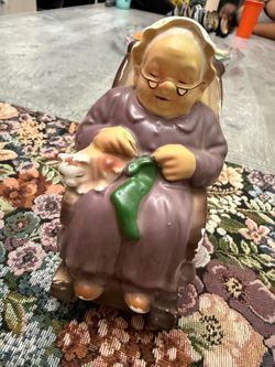 1950s Vintage Retirement Fund Rocking Chair Ceramic Piggy Bank Lepton, Japan