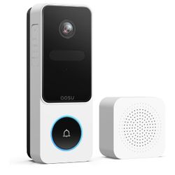 aosu Doorbell Camera Wireless- Head-to-Toe View, Intelligent Package Detection, 2.4GHz WiFi Video Doorbell with Chime, Support Local Storage,Smart Hum