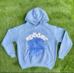 Sp5der Rhinestone Hoodie (Light Blue)