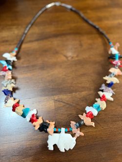 vintage native american zuni animal necklace