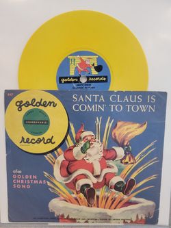 Vintage Christmas Santa 🎅 Claus is Coming to Town  Record Little golden Record