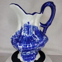 Vintage Victoria Ware Blue Water Pitch Square Sbout