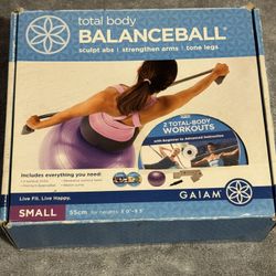Gaiam Total Body Balance Purple Ball Sculpt Abs Strengthen Arms Tone Legs DVD