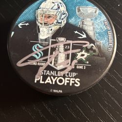 Seattle Kraken Phillip Grubauer Autographed Stanley Cup Playoffs Puck