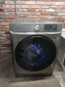 Samsung smart washer and  dryer set. Dryer is gas