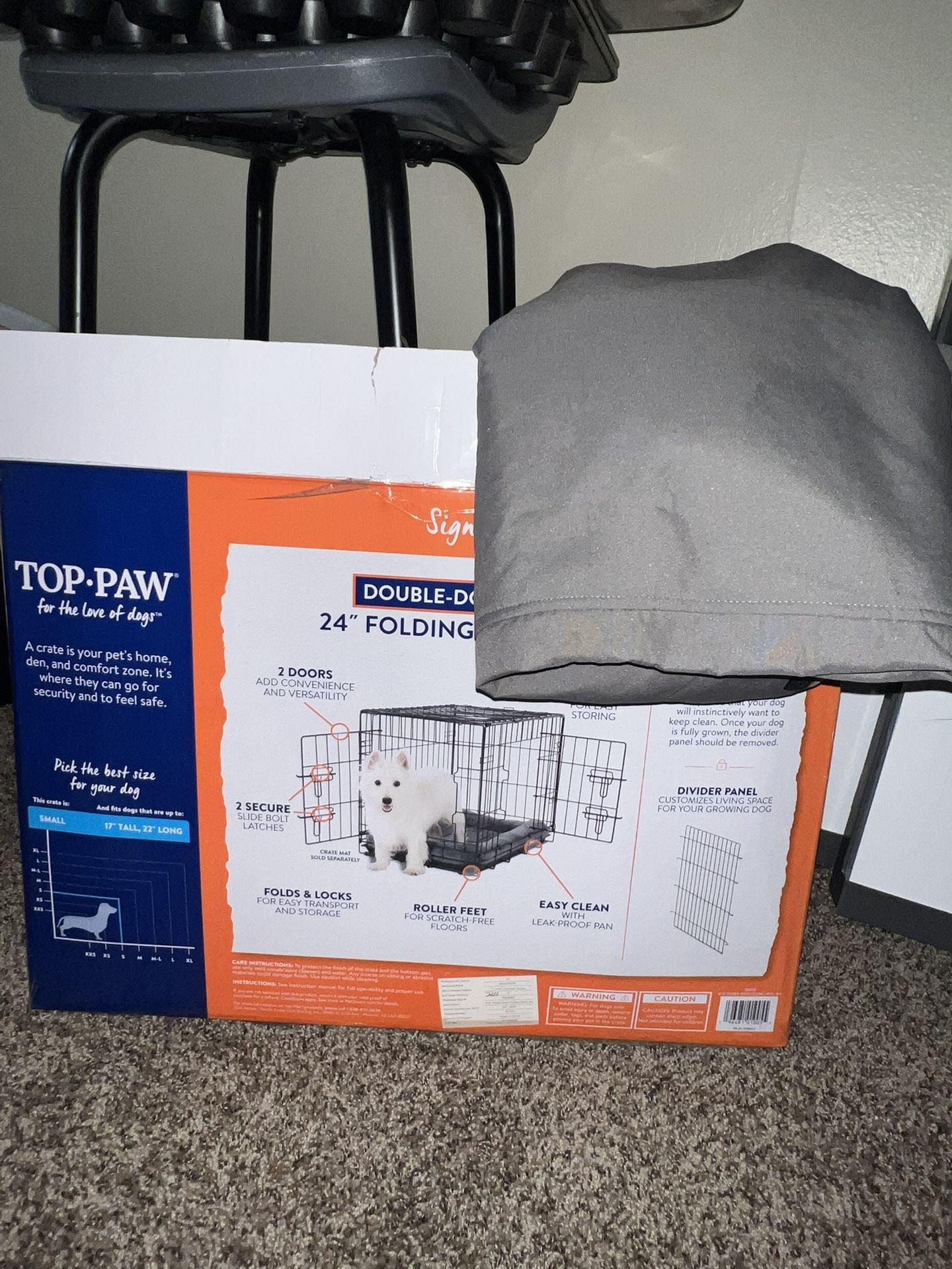Top Paw DOUBLE DOOR 24” Folding Crate
