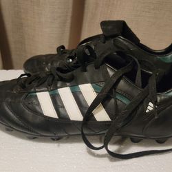 Vintage Adidas Stratos SL Men’s 11 Black Leather Soccer Cleats World Cup 045466