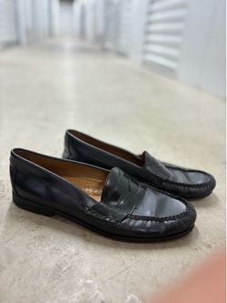 Johnston & Murphy Men’s Black Leather Penny Loafer Slip-On US 10.5 M Almond Toe