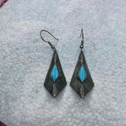 Vintage 925 Turquoise Earrings 