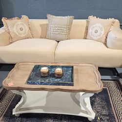 NEW SOFA BEIGE VELVET 90x38