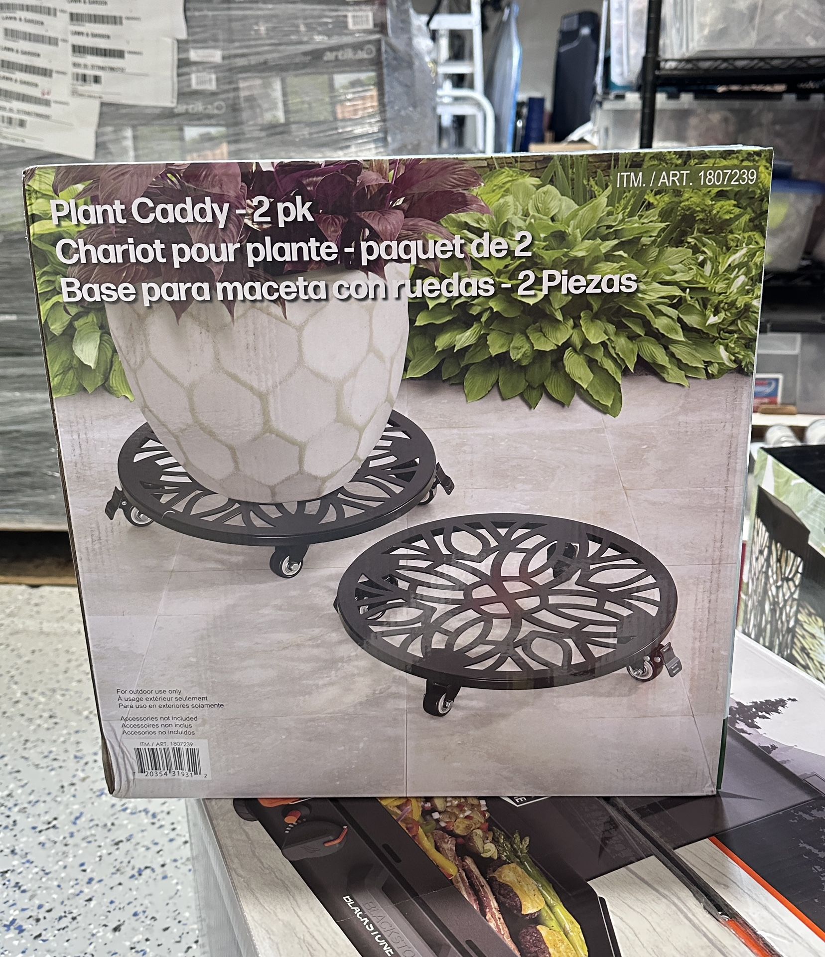 Steel Plant Caddy, 2-pack Dimensions: 15in x 15in x 2.95in (Each)