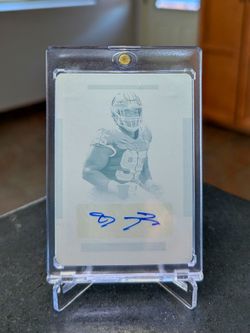 2018 Panini National Treasures Daron Payne Cyan Printing Plate Auto 1/1 #106
