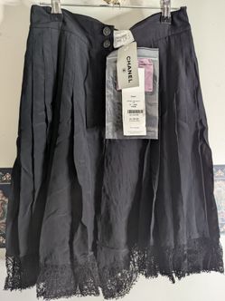 Chanel silk high shorts black sz 36 nwt