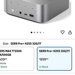 Beelink SER9 PRO+ Mini PC AMD Ryzen 7 H255(8C/16T), 32GB LPDDR5X 1TB PCIE4.0 SSD, Radeon 780M Graphics Mini Computer, Triple 4K 240Hz Display/2.5G LAN